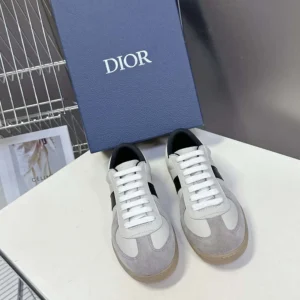 Dior Men B01 Matchpoint Sneaker Black and White Smooth Calfskin with Gray Suede
