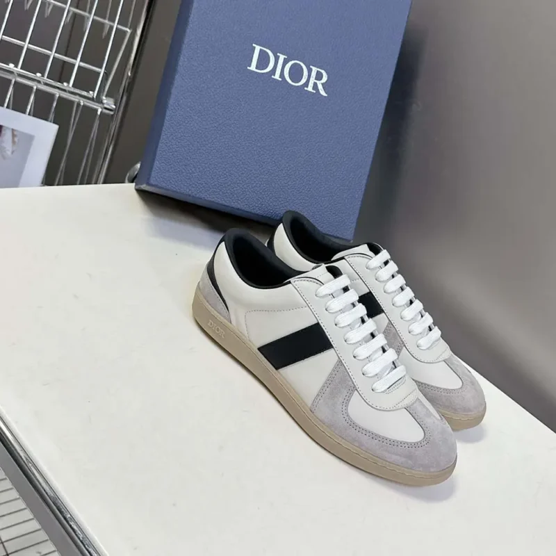 Dior Men B01 Matchpoint Sneaker Black and White Smooth Calfskin with Gray Suede
