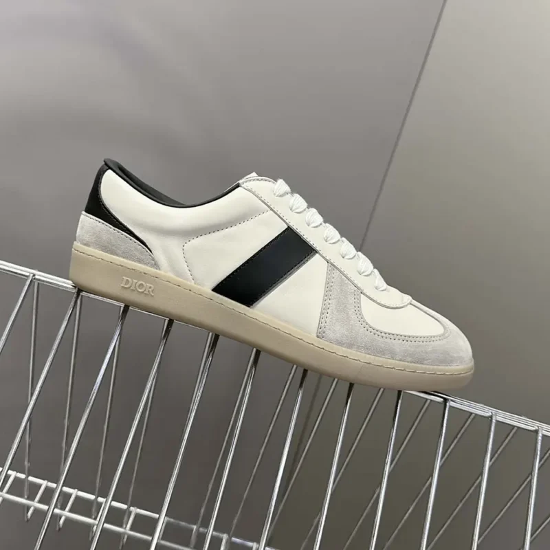 Dior Men B01 Matchpoint Sneaker Black and White Smooth Calfskin with Gray Suede