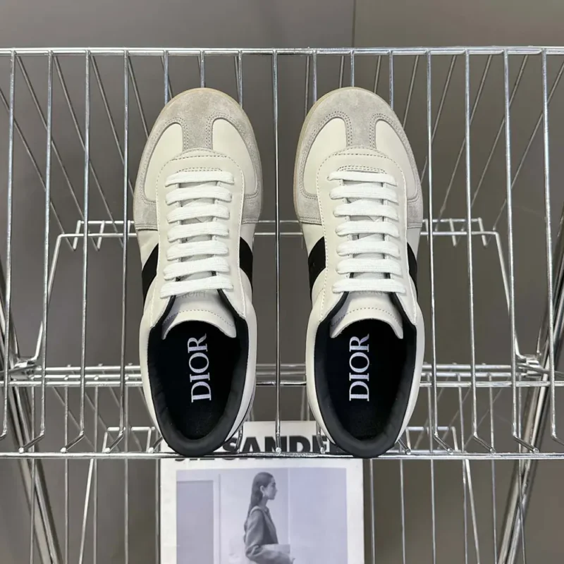 Dior Men B01 Matchpoint Sneaker Black and White Smooth Calfskin with Gray Suede