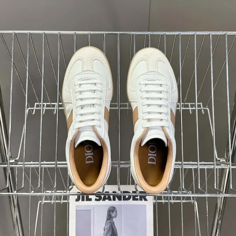 Dior Men B01 Matchpoint Sneaker Cognac and White Smooth Calfskin with White Suede