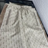 Dior Men Flared Pants Beige Technical Jacquard Taffeta with Dior Oblique Motif