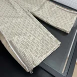 Dior Men Flared Pants Beige Technical Jacquard Taffeta with Dior Oblique Motif