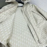 Dior Men Hooded Jacket Beige Technical Jacquard Taffeta with Dior Oblique Motif