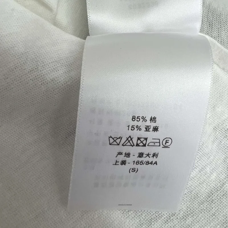 Dior Men Vibe T-Shirt White Cotton and Linen Jersey with Three-Tone Signature