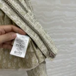Dior Women Cropped Hooded Jacket Beige Technical Jacquard Taffeta with Dior Oblique Motif