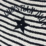 Dior Women Marinière Short-Sleeved Sweater White and Navy Blue Cotton and Silk Knit
