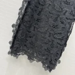 Dior Women Mid-Length Skirt Black Cotton-Blend Lace with Allover Butterfly Motif