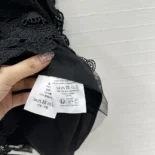 Dior Women Mid-Length Skirt Black Cotton-Blend Lace with Allover Butterfly Motif
