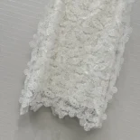 Dior Women Mid-Length Skirt Ecru Cotton-Blend Lace with Allover Butterfly Motif
