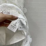 Dior Women Mid-Length Skirt Ecru Cotton-Blend Lace with Allover Butterfly Motif