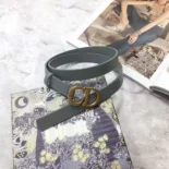 Dior Women Saddle Belt Gray Ultrasoft Calfskin 20 MM