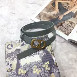 Dior Women Saddle Belt Gray Ultrasoft Calfskin 20 MM