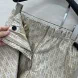 Dior Women Skort Beige Technical Jacquard Taffeta with Dior Oblique Motif