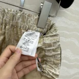 Dior Women Skort Beige Technical Jacquard Taffeta with Dior Oblique Motif