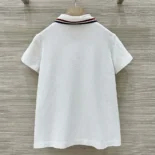 Dior Women Vibe Polo Shirt White Cotton-Blend Jersey with Three-Tone Signature