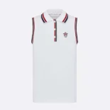 Dior Women Vibe Tank Top White Cotton-Blend Jersey with Three-Tone Signature