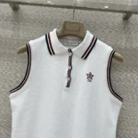 Dior Women Vibe Tank Top White Cotton-Blend Jersey with Three-Tone Signature