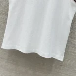 Dior Women Vibe Tank Top White Cotton-Blend Jersey with Three-Tone Signature
