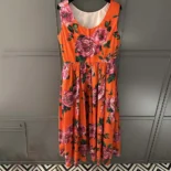 Dolce Gabbana D&G Women Cotton Calf-length Babydoll Dress with Rose Print