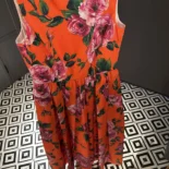 Dolce Gabbana D&G Women Cotton Calf-length Babydoll Dress with Rose Print