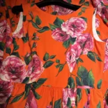 Dolce Gabbana D&G Women Cotton Calf-length Babydoll Dress with Rose Print