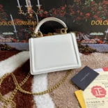 Dolce Gabbana D&G Women Medium Smooth Calfskin Devotion Bag-White
