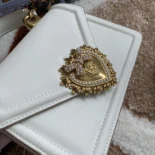 Dolce Gabbana D&G Women Medium Smooth Calfskin Devotion Bag-White