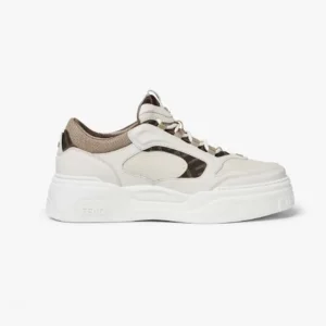 Fendi Unisex Force Sneakers White Leather Low-tops