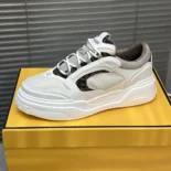 Fendi Unisex Force Sneakers White Leather Low-tops