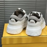 Fendi Unisex Force Sneakers White Leather Low-tops