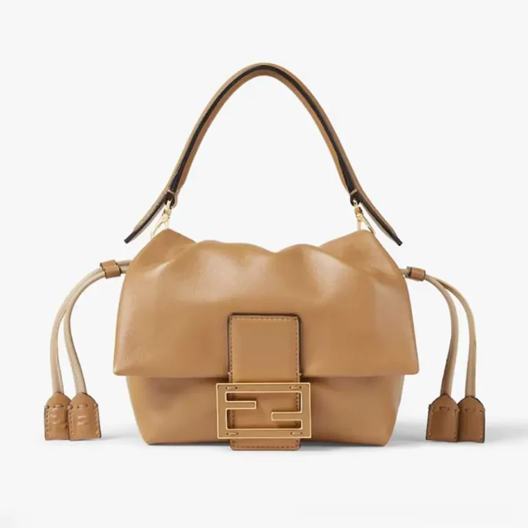 Fendi Women Mamma Baguette Small Cappuccino Nappa Leather Mini-bag
