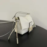 Fendi Women Mamma Baguette Small White Nappa Leather Mini Bag
