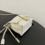 Fendi Women Mamma Baguette Small White Nappa Leather Mini Bag