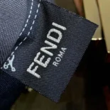 Fendi Women Peekaboo X-Tote Embroidered Dark Green Canvas Bag