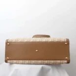 Fendi Women Peekaboo X-Tote Embroidered Neutral Canvas Bag