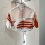 Fendi Women Pink Silk Shirt with Patchwork Print