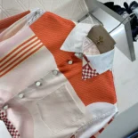 Fendi Women Pink Silk Shirt with Patchwork Print