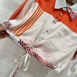 Fendi Women Pink Silk Shirt with Patchwork Print