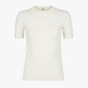 Fendi Women White FF Viscose Jumper-White FZX999AQ41F1M2A