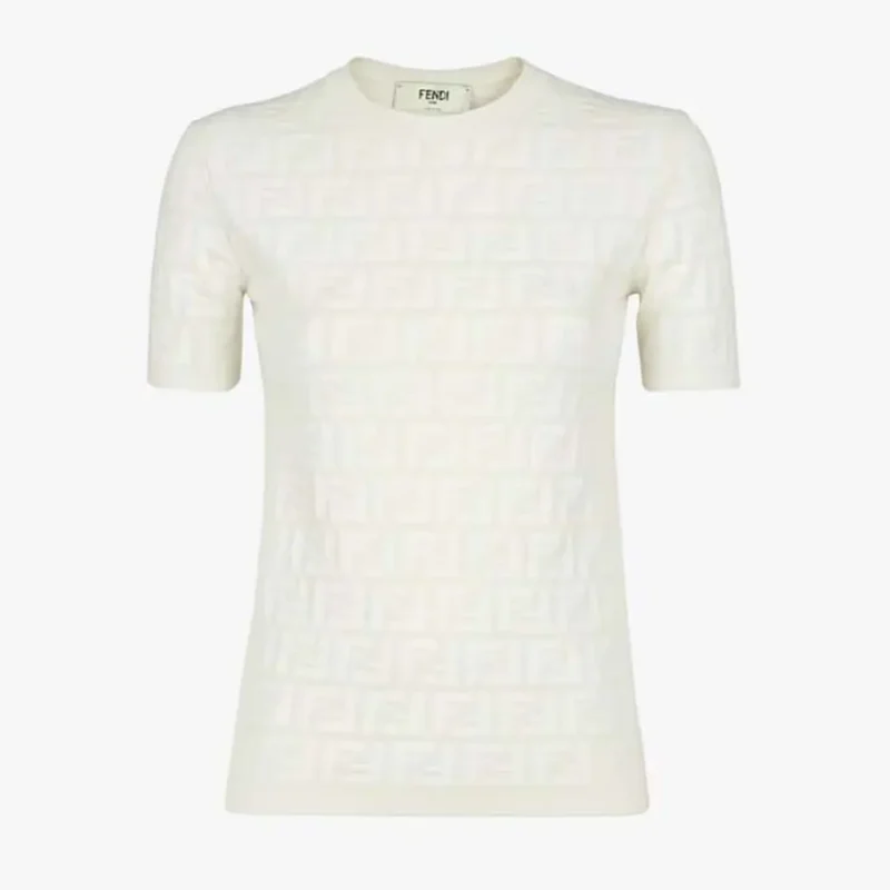 Fendi Women White FF Viscose Jumper-White FZX999AQ41F1M2A