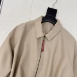 Loewe Men Draped Jacket in Cotton and Silk-Khaki Brown