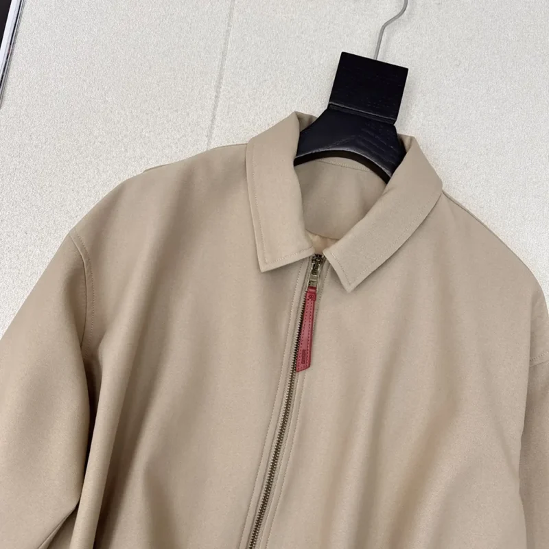 Loewe Men Draped Jacket in Cotton and Silk-Khaki Brown