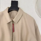 Loewe Men Draped Jacket in Cotton and Silk-Khaki Brown