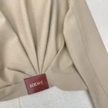 Loewe Men Draped Jacket in Cotton and Silk-Khaki Brown