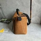 Loewe Unisex Puzzle Bag in Suede Calfskin-Brown