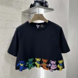 Loewe Women Cropped T-shirt in Cotton-Black