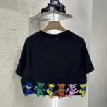 Loewe Women Cropped T-shirt in Cotton-Black