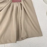 Loewe Women Draped Skirt in Cotton and Silk-Khaki Brown