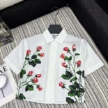 Loewe Women Short Sleeve Shirt in Cotton-White